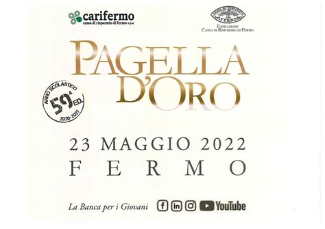 Il 23 Maggio Torna La Pagella DOro 59 Edizione In Presenza