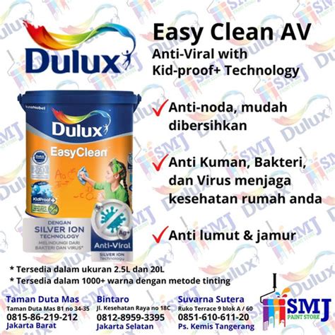 Jual Cat Tembok Interior Dulux Easy Clean Putih Tinting L