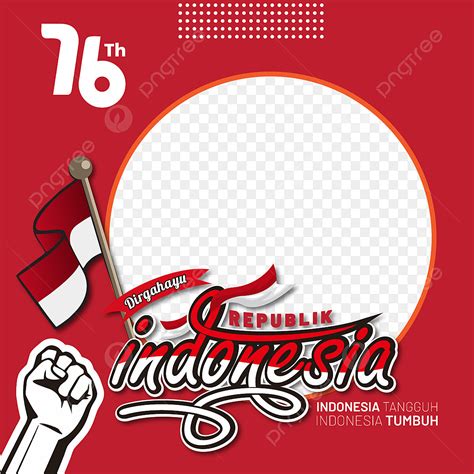 Gambar Twibbon Merah Dengan Tulisan Dirgahayu Republik Indonesia