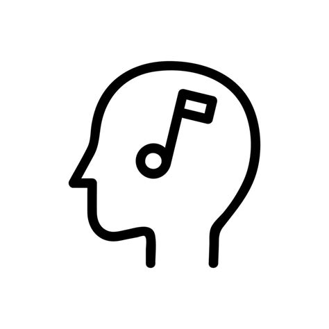 Music Head Icon Vector Isolated Contour Symbol Illustration 10100102