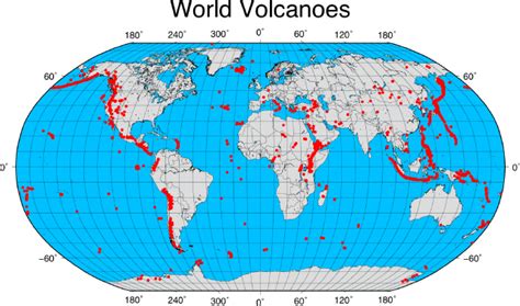 A Map Of Volcanoes In The World United States Map