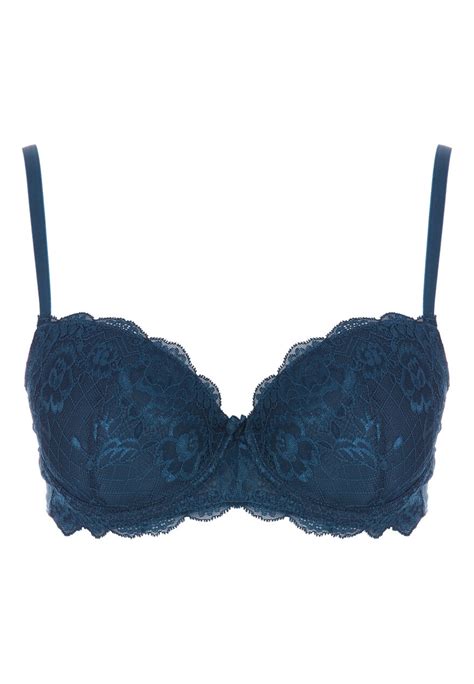 Womens Teal Lace Balcony Bra Peacocks