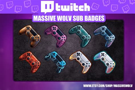 Controller Twitch Sub Bit Bits Badges Icons Emotes Discord Game