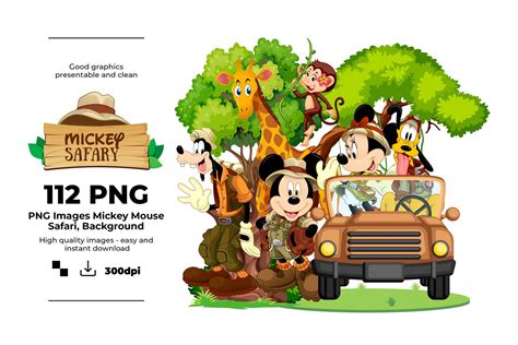 Safari Mickey Mouse Cliparts PNG Mickey Safari Mickey Minnie Pluto