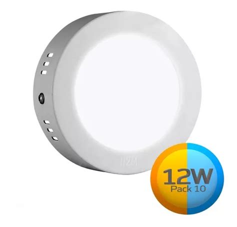 Plafon Led Redondo Aplicar 18w Panel Blanco Pack 10 MercadoLibre