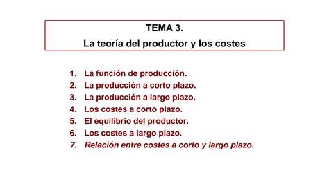 Solution Teor A Del Productor Y Costes Microeconom A Studypool