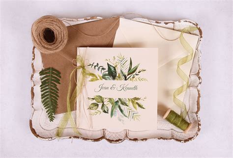 "Fauna" Foliage Design Wedding Invitation - The Paper Shop