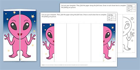 Alien Folding Art Template Teacher Made Twinkl