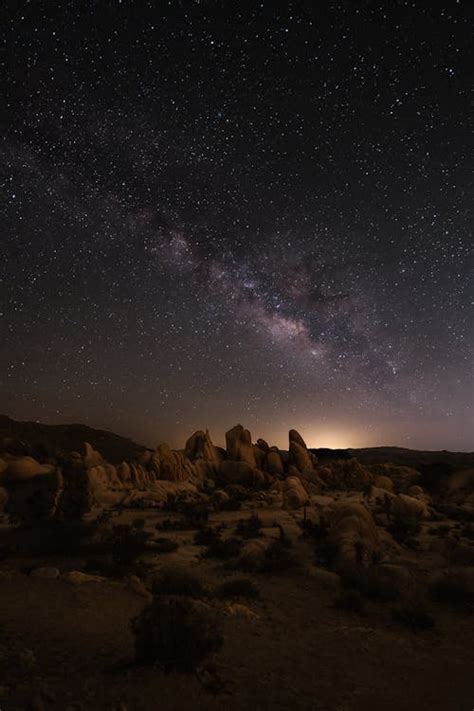 Disc of a Milky Way in the Night Sky Above the Desert · Free Stock Photo