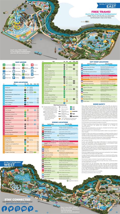 Schlitterbahn Waterpark New Braunfels Map and Brochure (2014 - 2023 ...