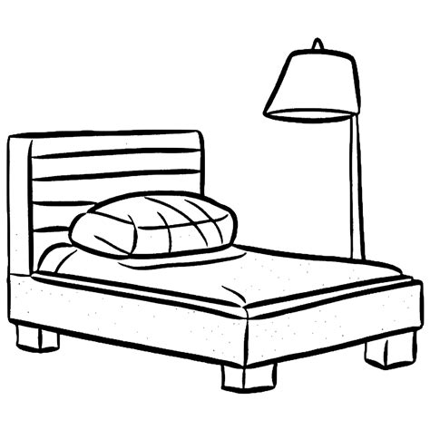 Small Cartoon Bedroom Coloring Page · Creative Fabrica