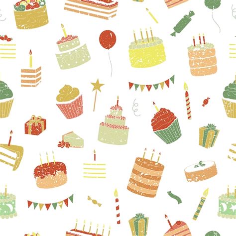 premium vector birthday seamless pattern