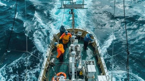 Commercial Fishing Vessel Navigating Stormy Seas Aig41 Premium Ai