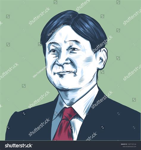 Emperor Japan Naruhito Vector Portrait Drawing Stock Vector (Royalty ...