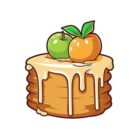 Premium Vector Caramel Apple Cake Sticker Cool Colors And Kawaii