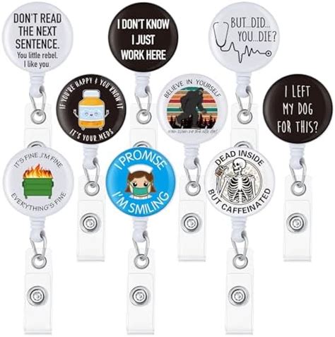 Amazon Pc Funny Badge Reel Retractable For Nurse Teachers