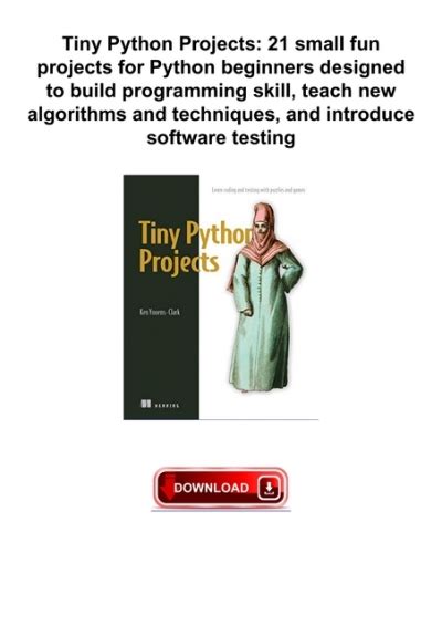 Download [pdf] Tiny Python Projects 21 Small Fun Projects For Python Beginners