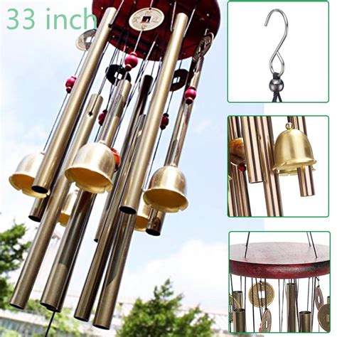 iMeshbean 33" Wind Chimes Bell Large Tone Resonant Bell 10 Tubes 5 ...