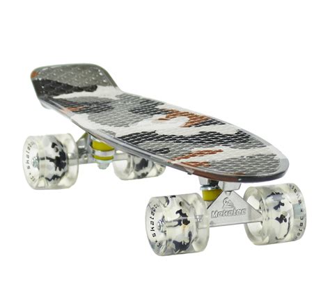 Skateboard Camouflage Grijs Met Led Wielen Prijskiller Nl