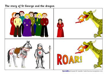 St George And The Dragon Sequencing Pictures Colour Sb Sparklebox