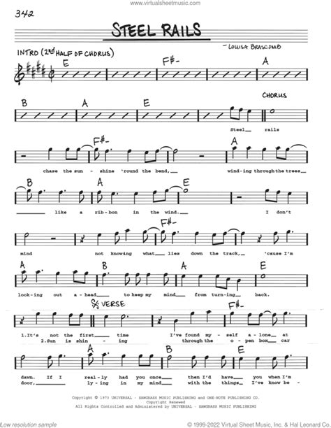 Steel Rails Sheet Music Real Book With Lyrics PDF