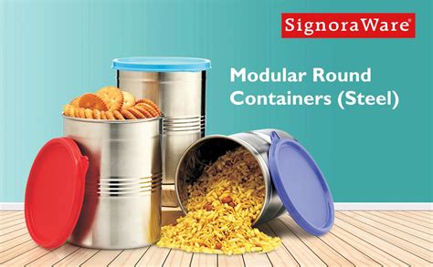 Buy Signoraware Modular Steel Container Round Ml Set Of Mod