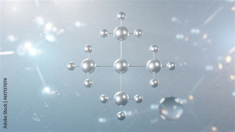 neopentane molecular structure, 3d model molecule, 2.2-dimethylpropane ...