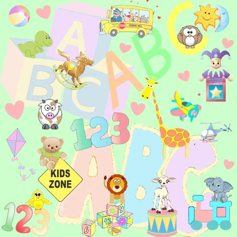 abc 123 wallpaper - krs_expressions - Spoonflower