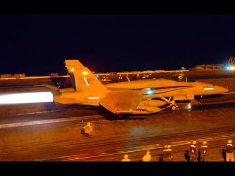 Awesome Sound Us Navy F Aircraft Carrier Night Operations Youtube