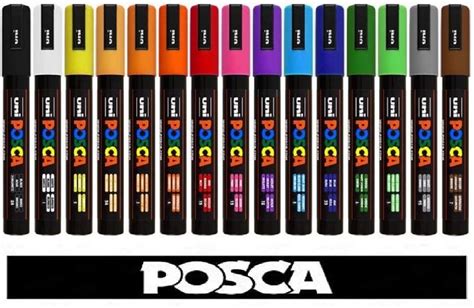 POSCA Uni Ball Marcador Uni PC 5M Tempera 15 Colores Surtidos