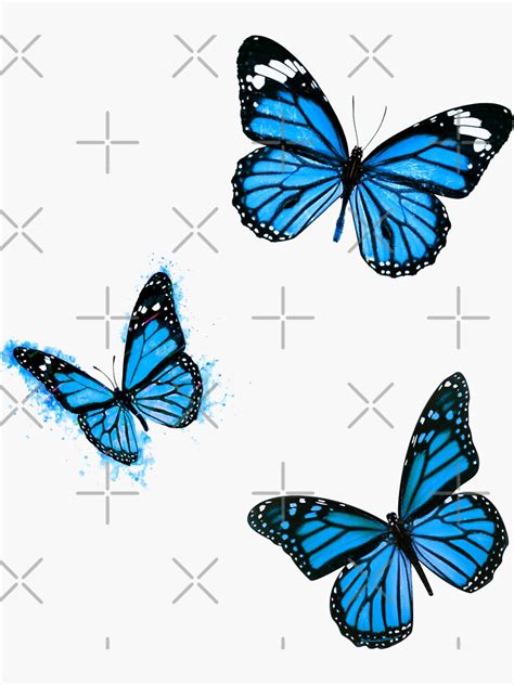 Monarch Butterfly Sticker Pack Blue Sticker For Sale By Redakhatib