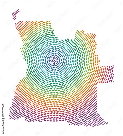 Angola Dotted Map Digital Style Shape Of Angola Tech Icon Of The