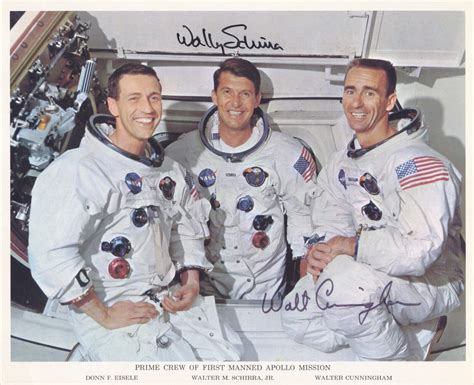 Walter Wally Schirra And Walter Cunningham Autographed Signed Photo