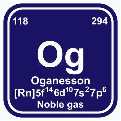 Periodic Table Element Oganesson Icon Stock Illustration - Illustration ...