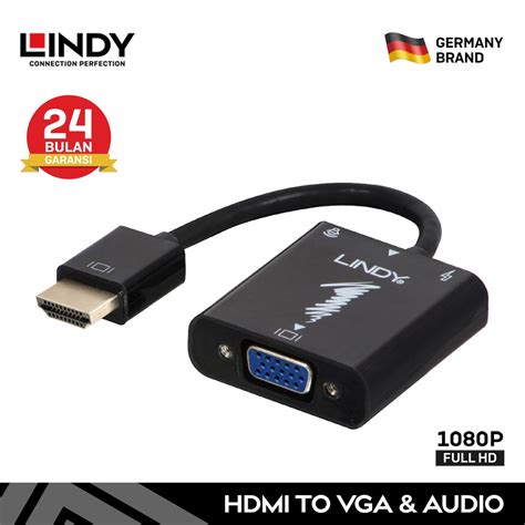 Jual Lindy Converter Hdmi To Vga Adapter Hdmi Male To Vga Female With 3