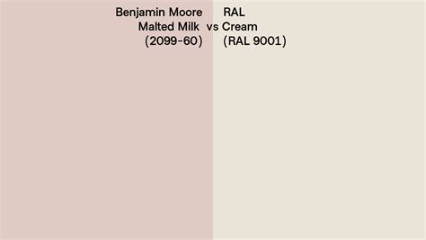 Benjamin Moore Malted Milk 2099 60 Vs Ral Cream Ral 9001 Side By