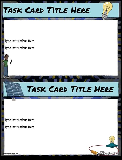 Task Card Template Storyboard Par Anna Warfield