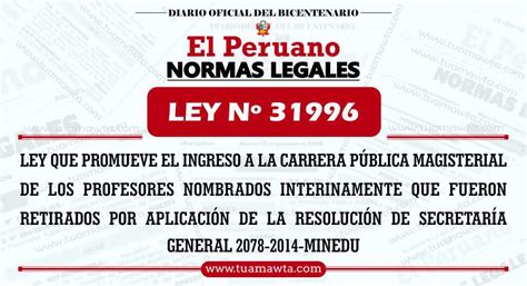 LEY Nº 31996 Ley que promueve el ingreso a la CPM de docentes