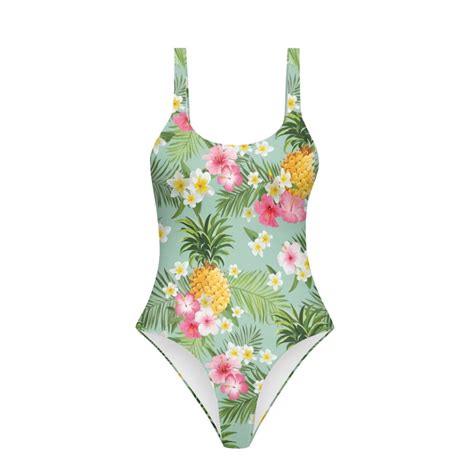 Binienty Women S Swimsuits One Piece Tropical Plant Pineapple Women One Piece Bathing Suit Size