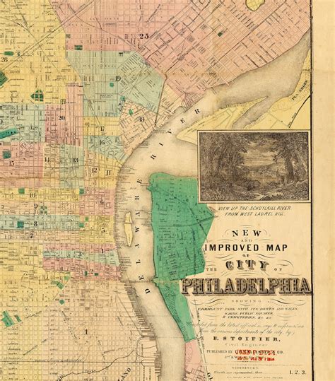 Philadelphia Vintage Map Old Philadelphia Map 1876 Antique - Etsy