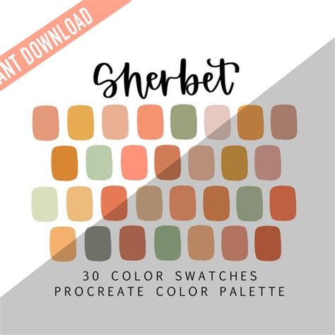 Orange And Teal Procreate Palette 30 Colors Color Palette Etsy