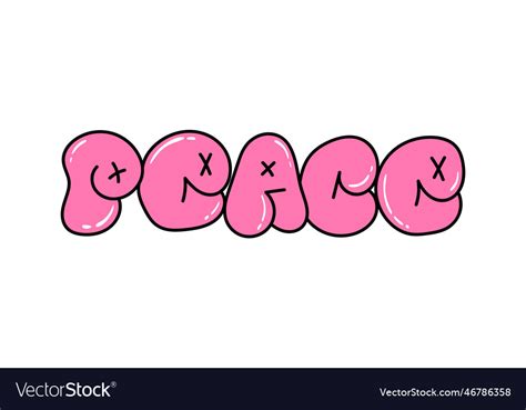 Peace lettering street graffiti Royalty Free Vector Image