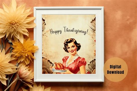 Vintage Thanksgiving Pin up Girl Wall Art Perfect for Handmade Junk ...