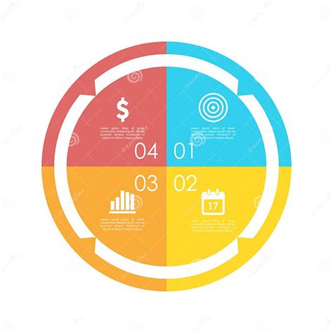 Vector Circle Chart Infographic Template With Arrow For Cycle Diagram Graph Web Design