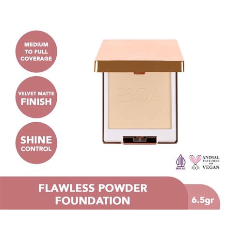 Jual Esqa Flawless Powder Foundation Custard Vanilla Shopee Indonesia