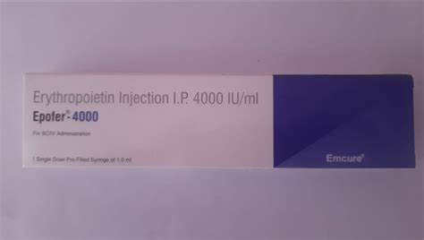 Erythropoietin Injection 4000 Iu 10 Ml Prescription At Rs 412piece