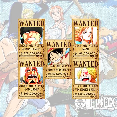 Pcs New Edition One Piece Pirates Wanted Posters Cm X Cm Straw