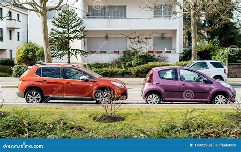 Two Peugeot Cars Parked Street Editorial Stock Photo Image Of Sedan