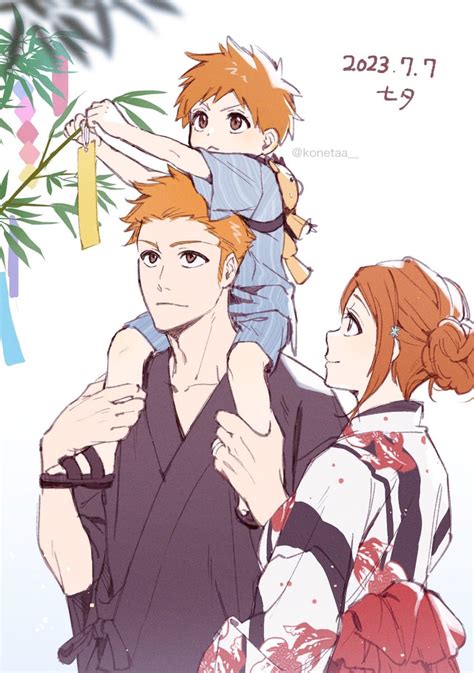 Inoue Orihime Kurosaki Ichigo Kon And Kurosaki Kazui Bleach And