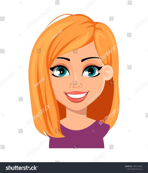 Facial Expression Cute Woman Blonde Hair Stock Vector Royalty Free